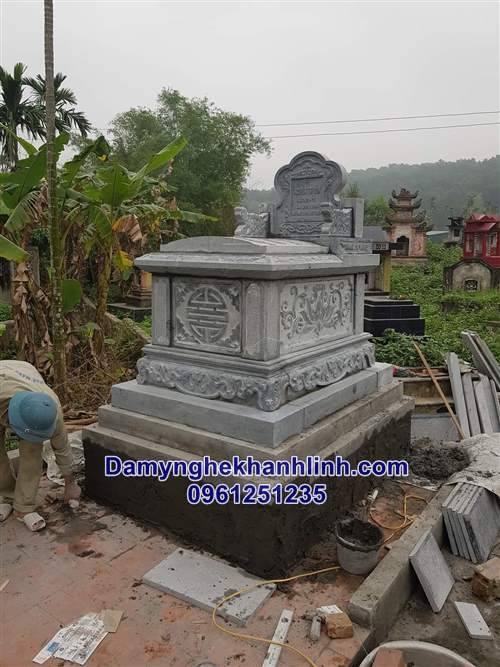 Mẫu mộ bành đá đẹp thiết kế đơn giản 