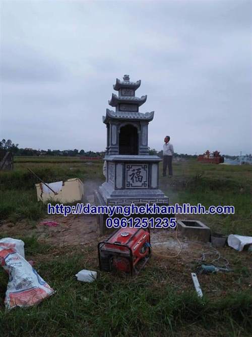 Mẫu mộ đá ba mái đẹp thiết kế đơn giản