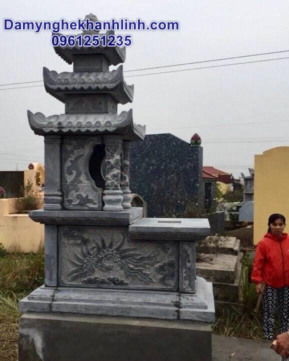 Mẫu mộ đá ba mái thiết kế hiện đại 