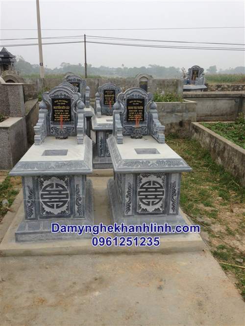 Mẫu mộ đá bành chạm chữ thọ