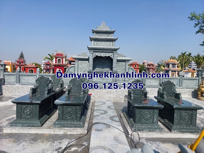 Mẫu mộ đá bành trong mẫu khuôn viên lăng mộ nghĩa trang gia đình đẹp