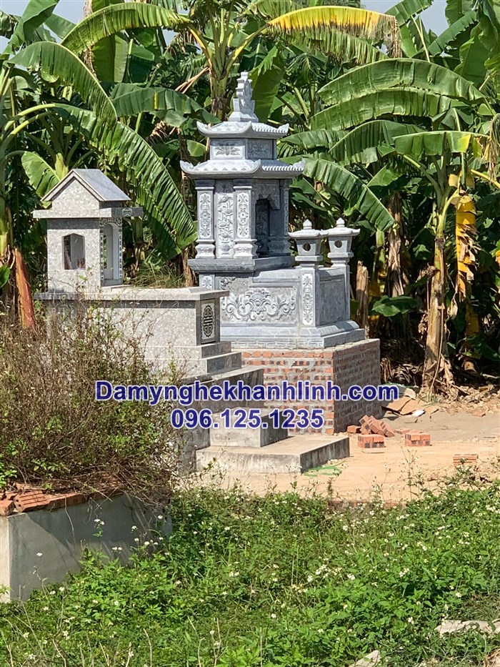 Mẫu mộ đá đẹp hai mái lắp đặt tại Hải Phòng