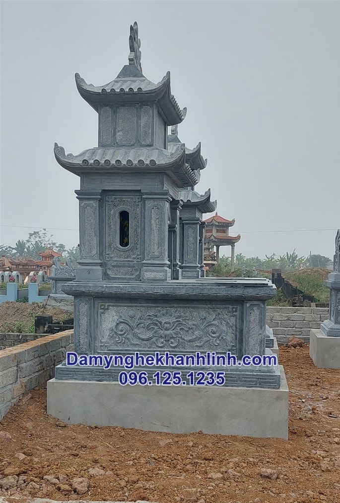 Mẫu mộ đá đẹp hai mái lắp đặt tại nghệ an 