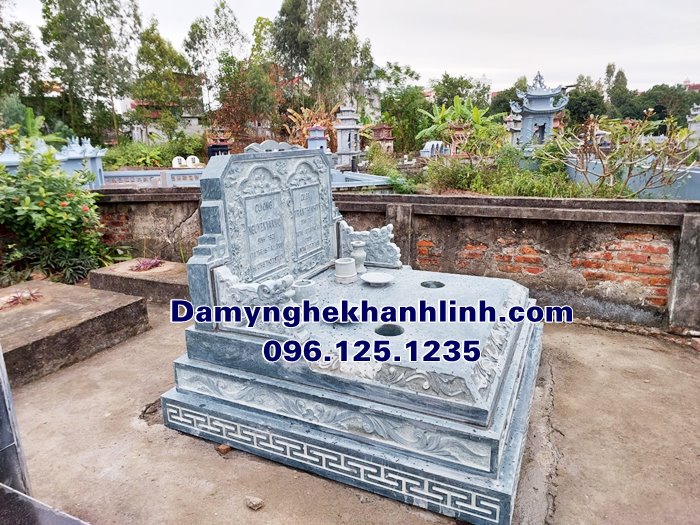 Mẫu mộ đá đẹp mộ đá đôi thiết kế đơn giản 