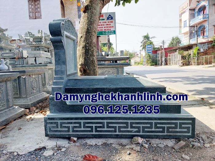 Mẫu mộ đá đẹp mộ tam cấp đá xanh 