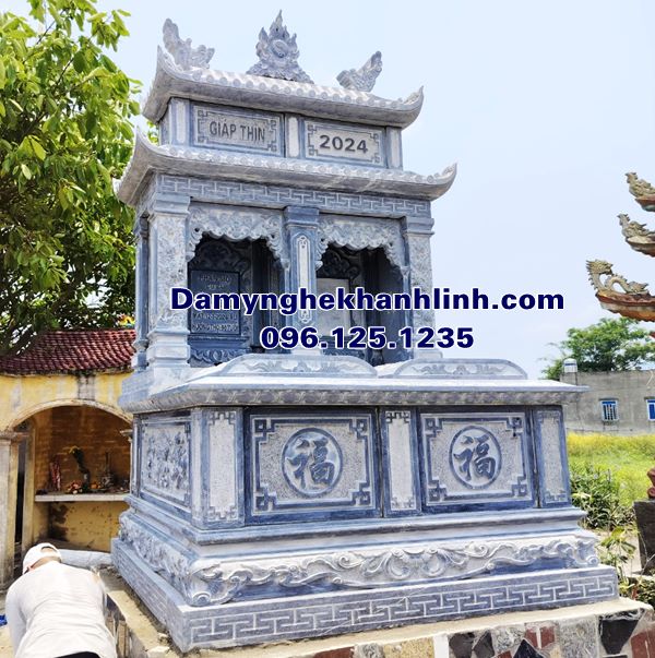 Mẫu mộ đá đôi đẹp cho song thân bán tại Phú Thọ MDD312