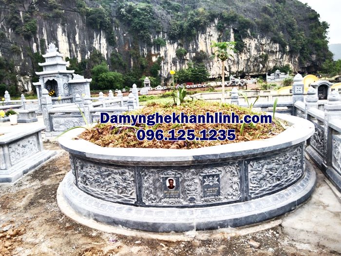 Mẫu mộ đá đôi tròn 