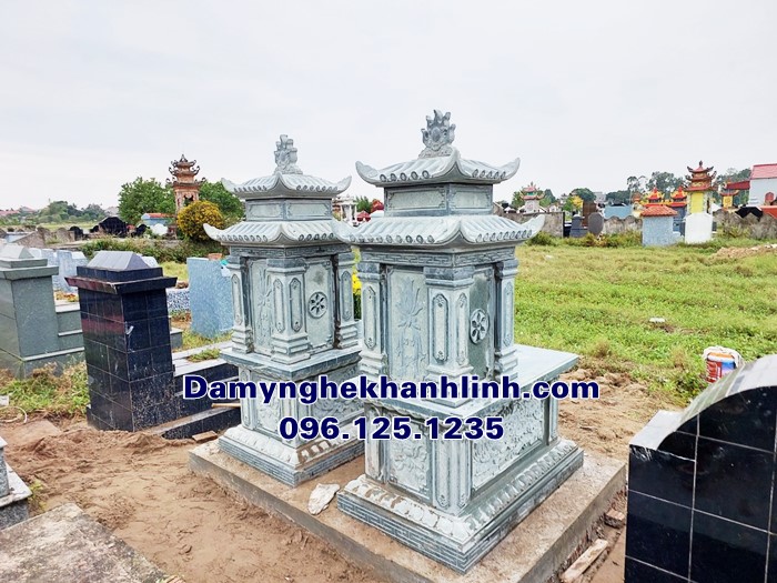 Mẫu mộ đá hai mái nguyên khối giá tốt