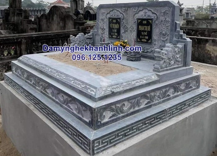 Mẫu mộ đôi đẹp không mái che