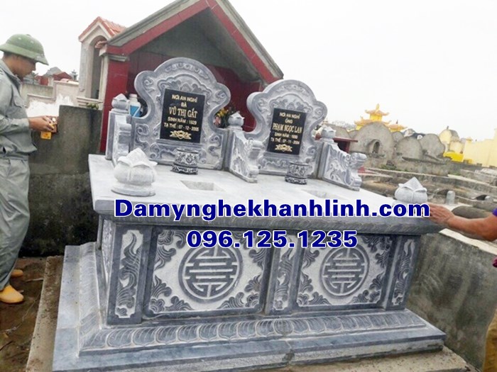 Mẫu mộ đôi đẹp xây đơn giản 
