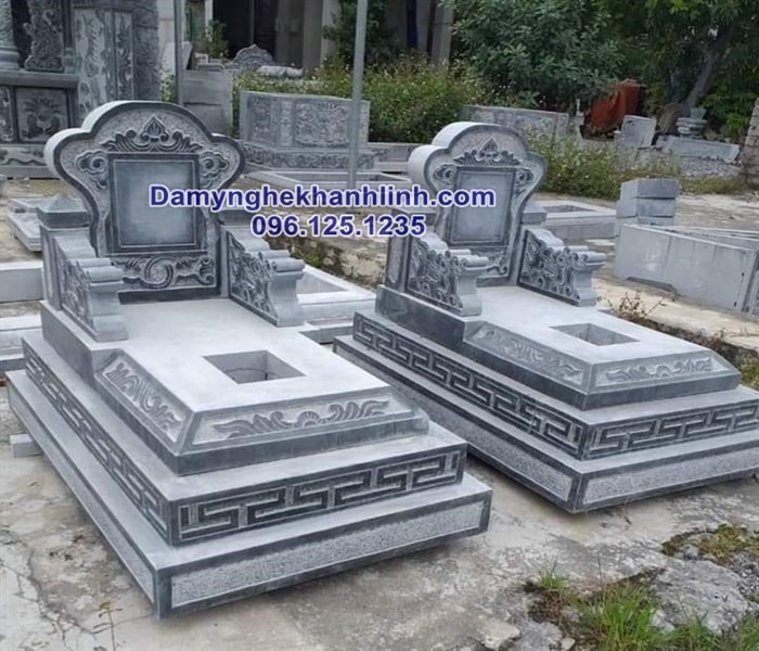 Mẫu mộ tam cấp đá xanh kích thước chuẩn phong thủy đẹp nhất.