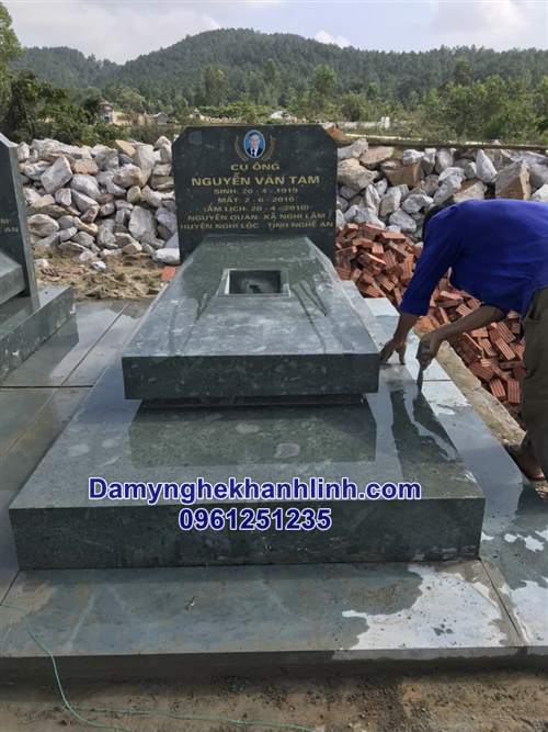 Mẫu mộ tam cấp đẹp - mộ tam cấp đá granit xám