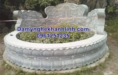 mẫu mộ tròn bằng đá hoa văn tinh tế nguyên khối