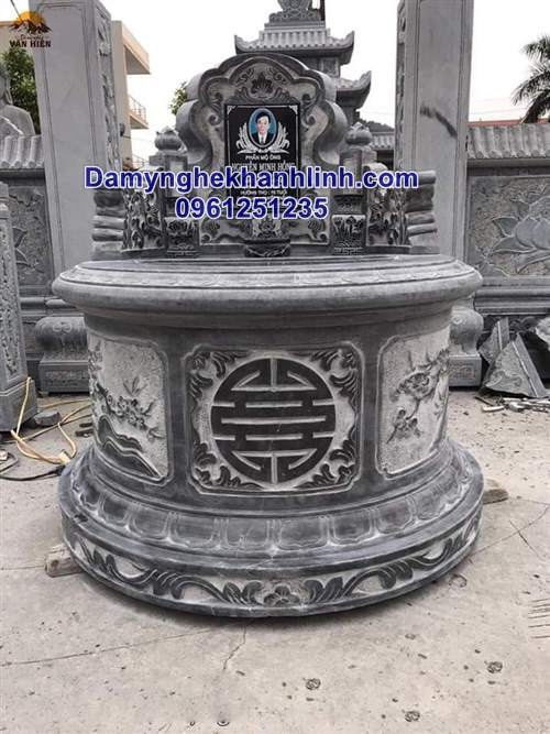 mẫu mộ tròn bằng đá hoa văn tinh tế