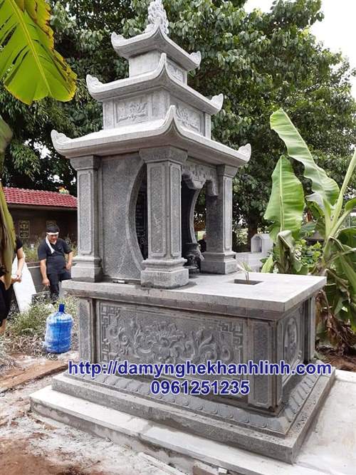 Mộ đá ba mái đao thiết kế hiện đại bán trên toàn quốc