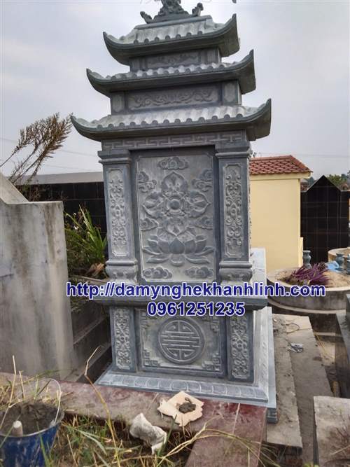 Mộ đá ba mái đẹp kích thước chuẩn phong thủy