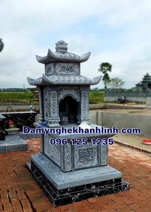 Mộ đá hai mái đẹp chuẩn phong thủy bán tại Thái Bình