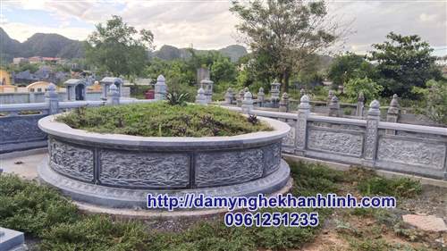 Mộ  tròn đá xanh - đá mỹ nghệ Khánh Linh 