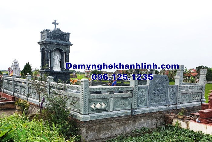 Toàn cảnh mẫu khu lăng mộ đá công giáo đẹp 
