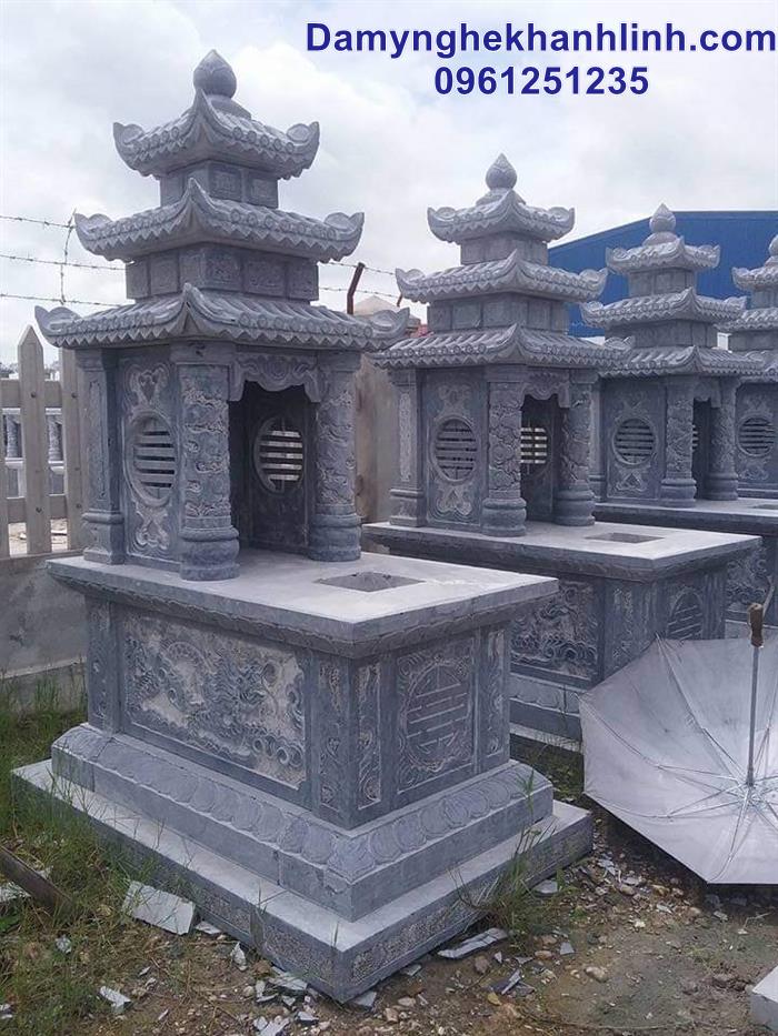 Xây mộ đá ba mái bằng đá xanh khối cực đẹp bán trên toàn quốc