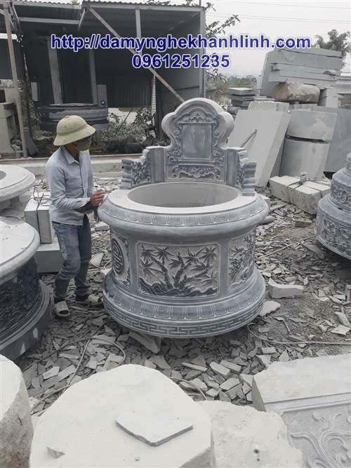 Xây mộ tròn phong thủy đá xanh Ninh Bình