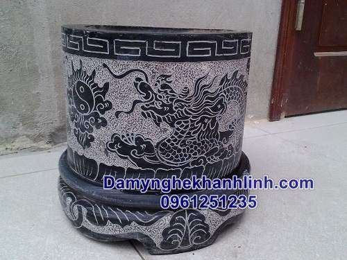 Mẫu bát hương bằng đá tròn chạm tinh tế 