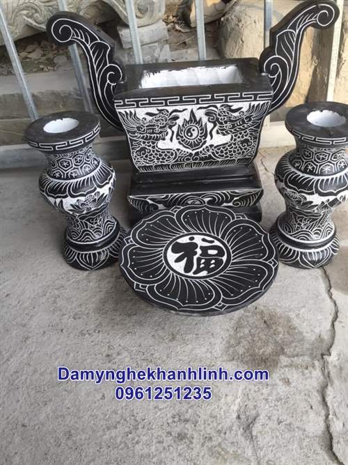 bộ bát hương bằng đá vuông đẹp 
