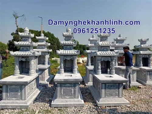 Các mẫu mộ ba mái bằng đá xanh khối đẹp