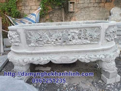 Chậu đá trồng cây cảnh chạm khắc tinh xảo