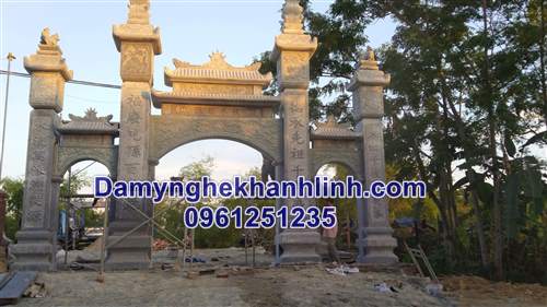Cổng đá đẹp - Mẫu cổng tam quan đá nhà thờ họ đẹp