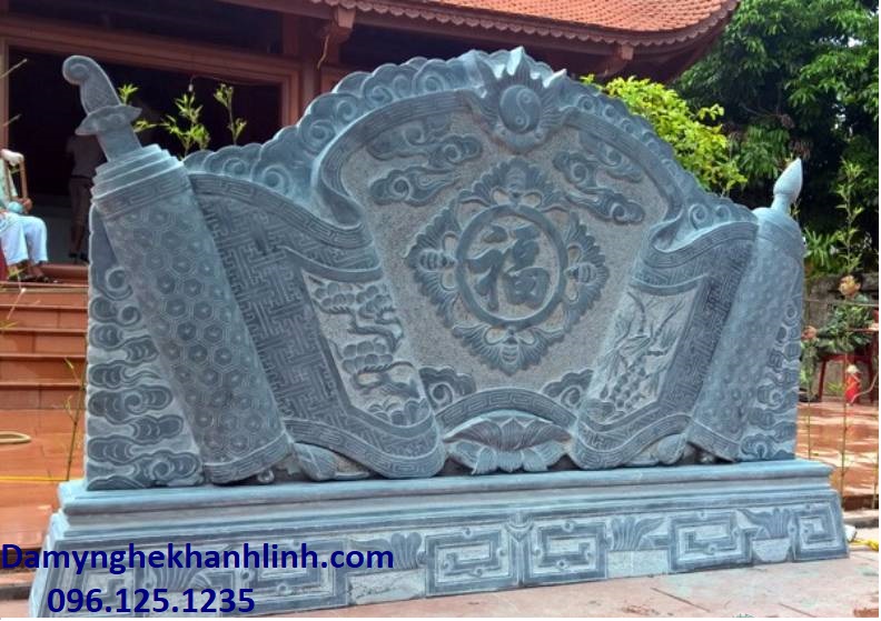 Cuồn thư đá đẹp nhà thờ họ 