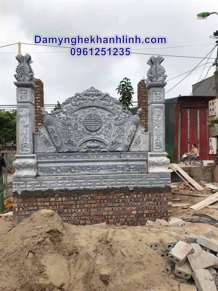 Cuốn thư đá khu lăng mộ gia tộc đẹp