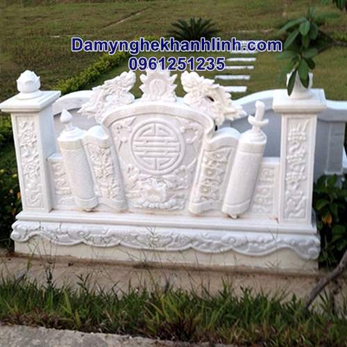 Cuốn thư đá trắng khu lăng mộ 