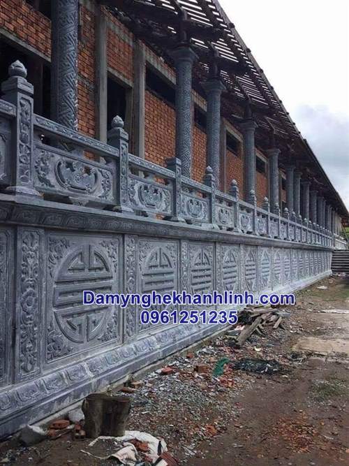 Hàng rào đá - lan can đá - tường rào bằng đá xanh đẹp
