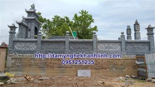 Hình ảnh lắp đặt hoàn thiện khu lăng mộ đá gia đình đẹp 