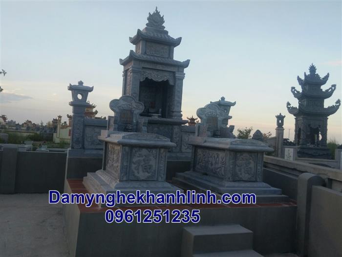 khu lăng mộ đá gia đình đẹp chuẩn kích thước phong thủy 