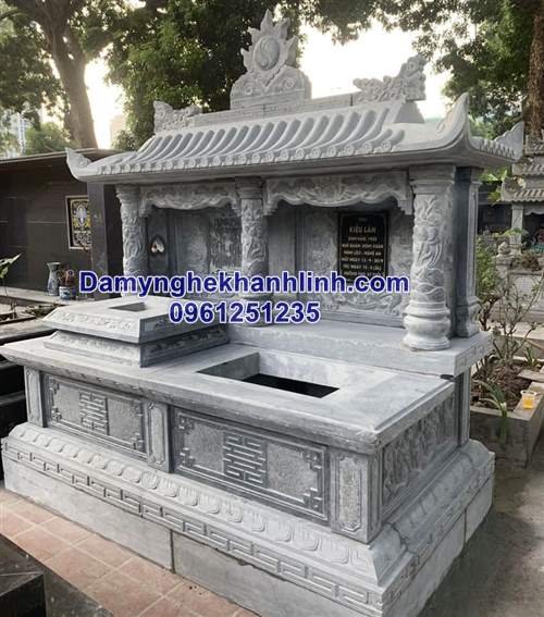 Kích thước mộ đá đôi một mái đẹp