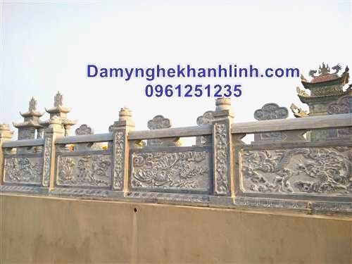 Lan can bằng đá hoa văn tứ linh 