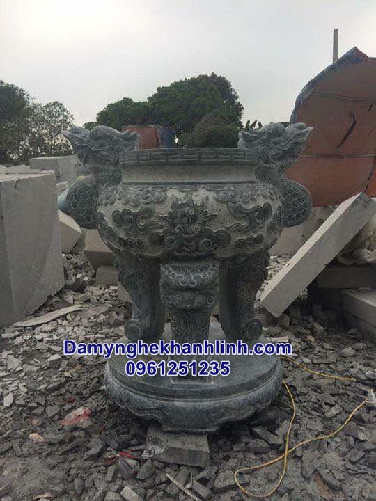 lư hương đá đẹp làm từ đá xanh tự nhiên 