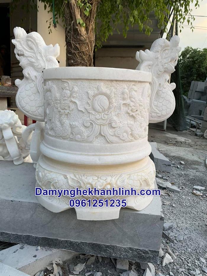 Lư hương đá trắng