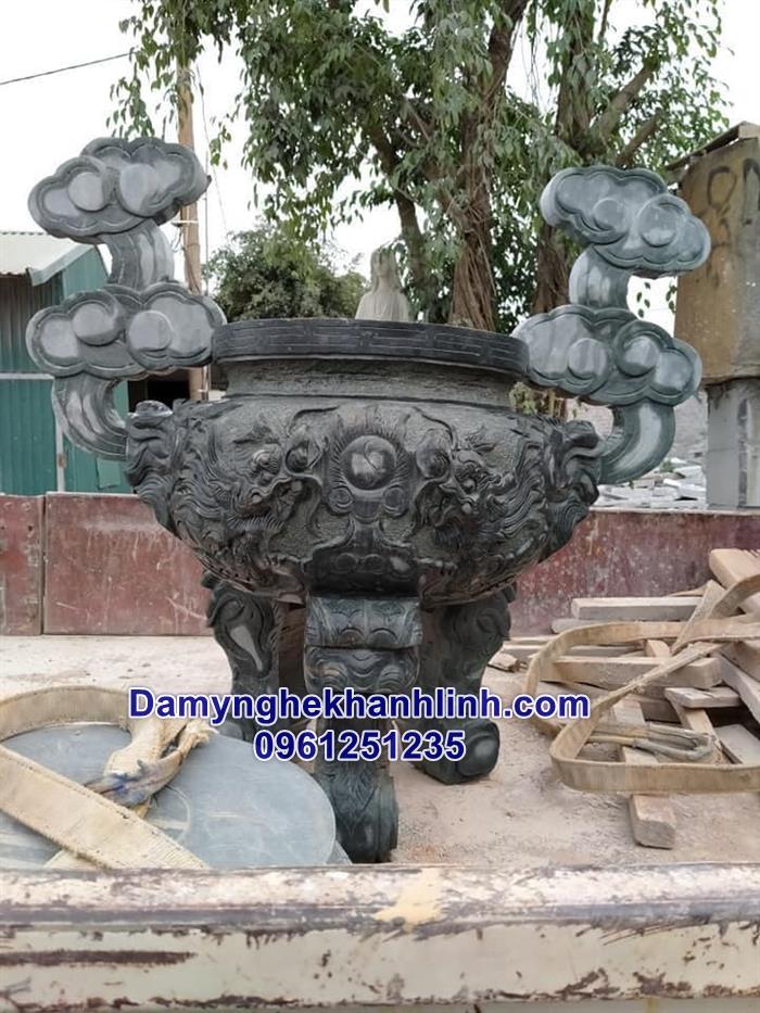 Lư hương đá xanh đẹp 