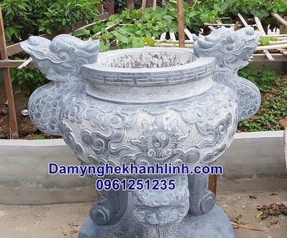Lư hương đá xanh 