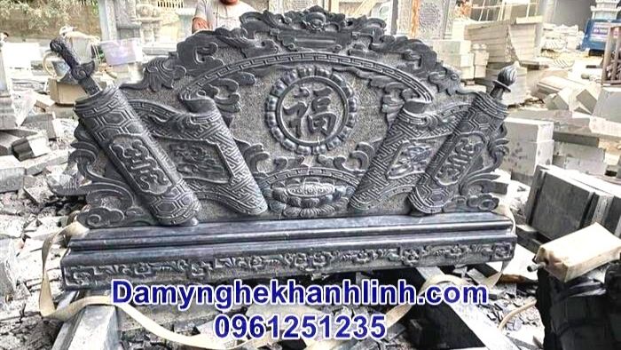 Mẫu bình phong đá cuốn thư đá nhà thờ đẹp