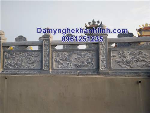 Mẫu hàng rào đá xanh chạm tứ linh