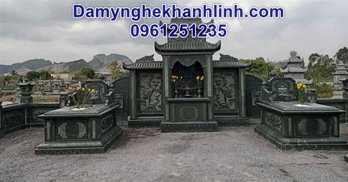 Mẫu khu lăng mộ đá xanh rêu thiết kế hiện đại 