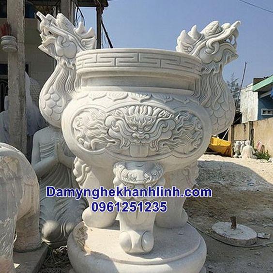 Mẫu lư hương đá trắng