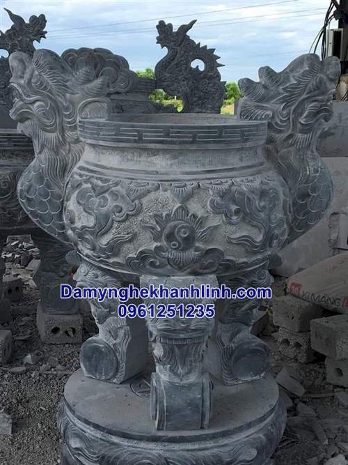 Mẫu lư hương đá xanh Ninh Bình 