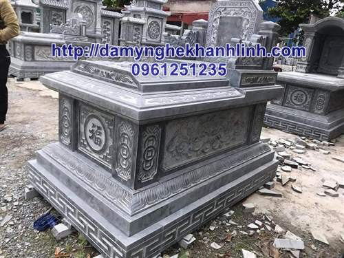 Mẫu mộ đá bành bằng đá xanh khối