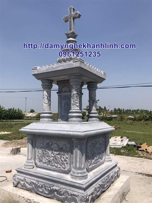 Mẫu mộ đá công giáo đẹp có mái