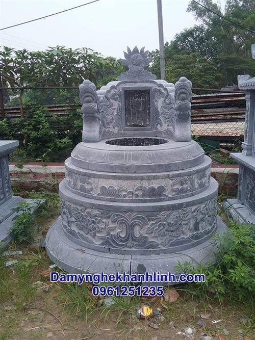 Mẫu mộ đá tròn đẹp hoa văn tinh tế